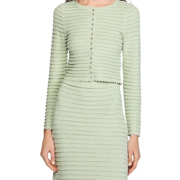 Sandro Vert Amande Cardigan - Picture 3 of 7